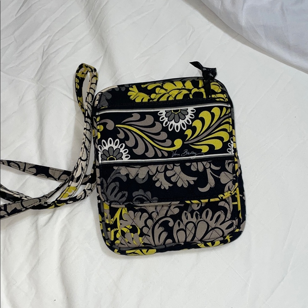 Vera Bradley Black and Yellow Floral Crossbody Bag